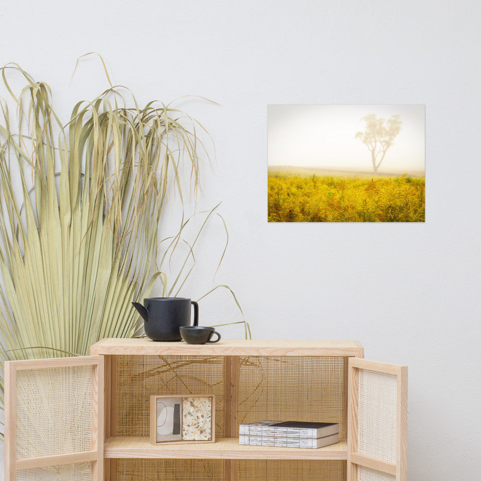Dreams of Goldenrod and Fog Landscape Photo Unframed Wall Art Print, 18" X 24"