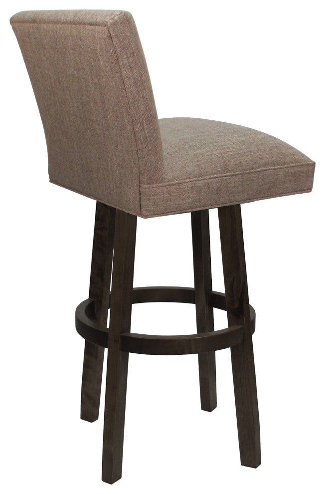 Swivel Wood Counter, Bar or Extra Tall Stool - Sommerville on Vivian Base, Basin Beige - Dark Walnut, 26"