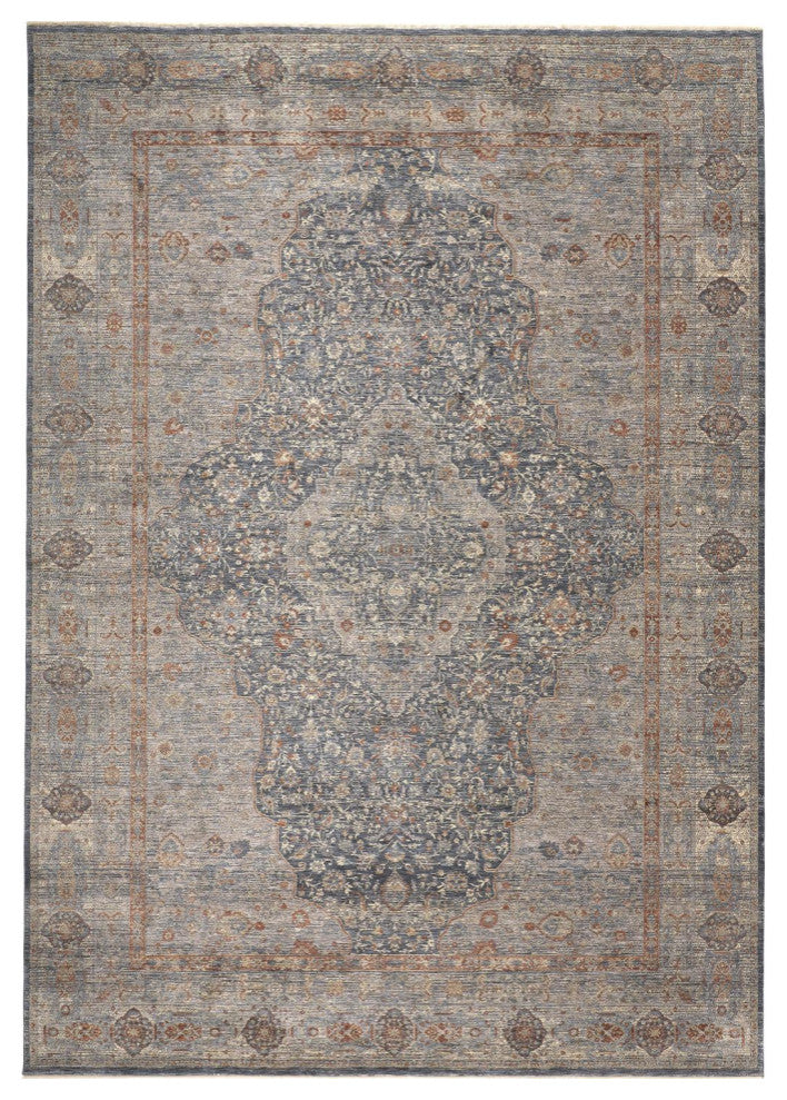 Weave & Wander Gilford Rust/Blue 4'x5'3" Power Loomed Area Rug