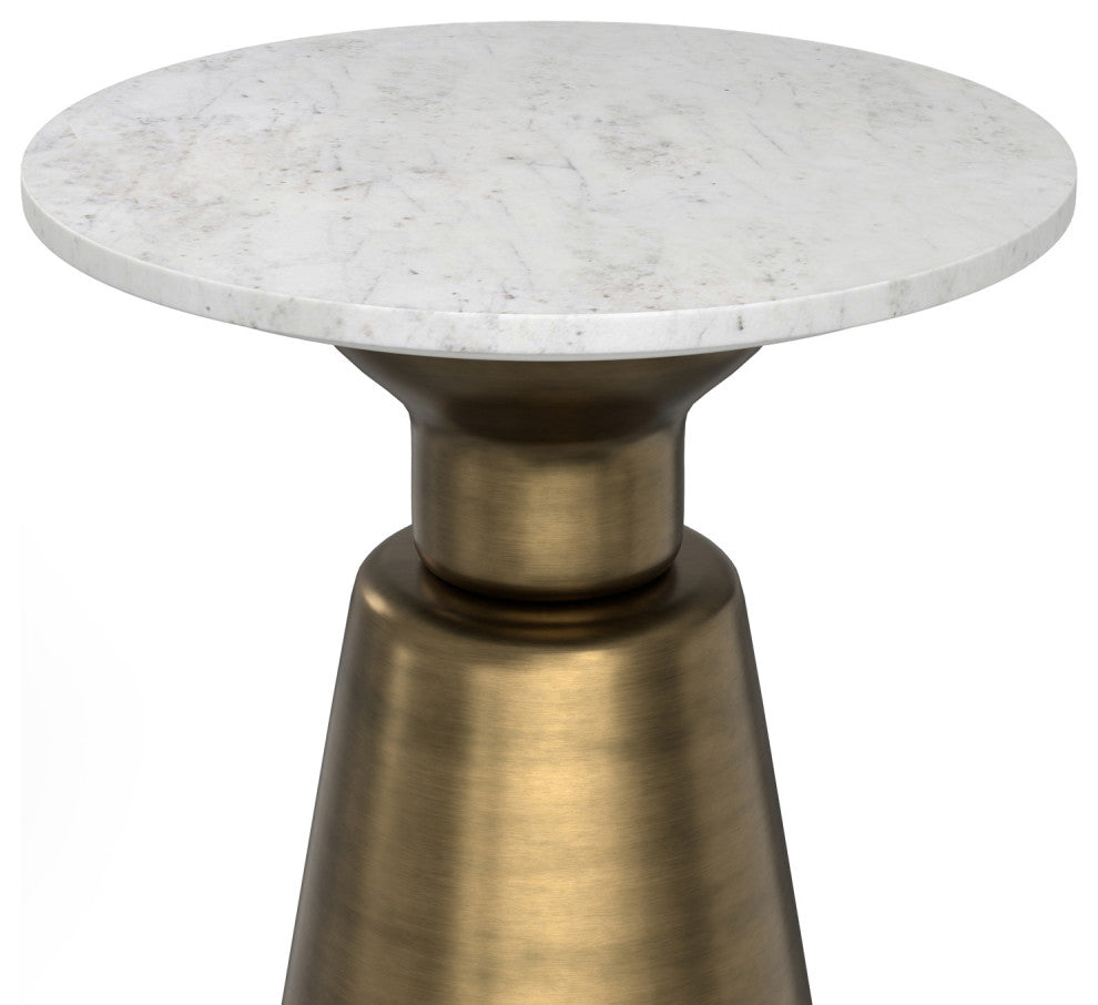 Leyla Side Table, Antique Brass