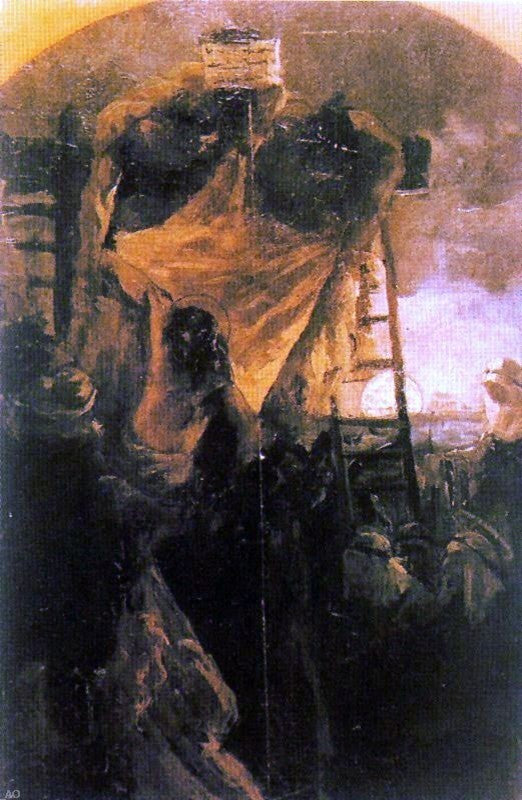 Antonio Munoz Degrain El Descendimiento, 18"x27" Gallery Wrapped Canvas Print