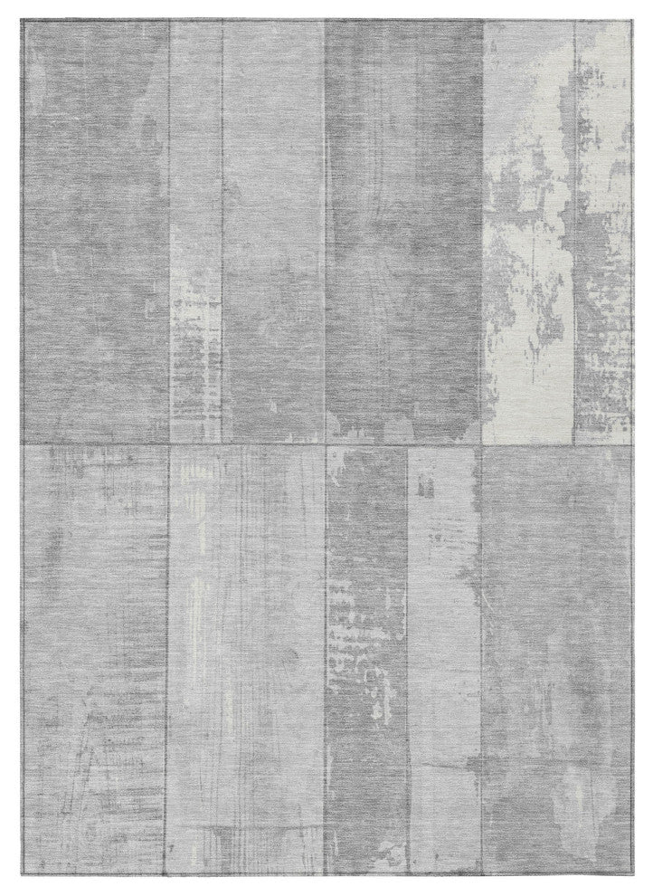 Machine Washable Indoor/Outdoor Chantille ACN1877 Gray 8' x 10' Rug