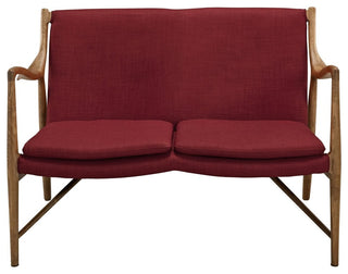 Modway Makeshift Upholstered Loveseat, Maple Red