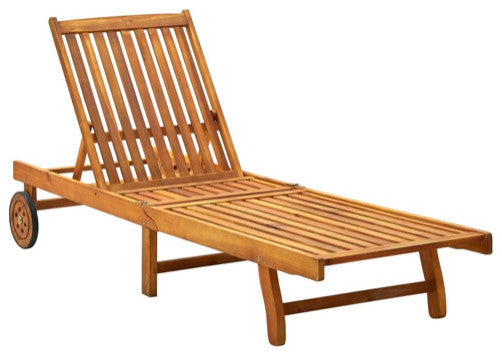 vidaXL Sun Lounger Outdoor Chaise Lounge Chair with Cushion Solid Wood Acacia