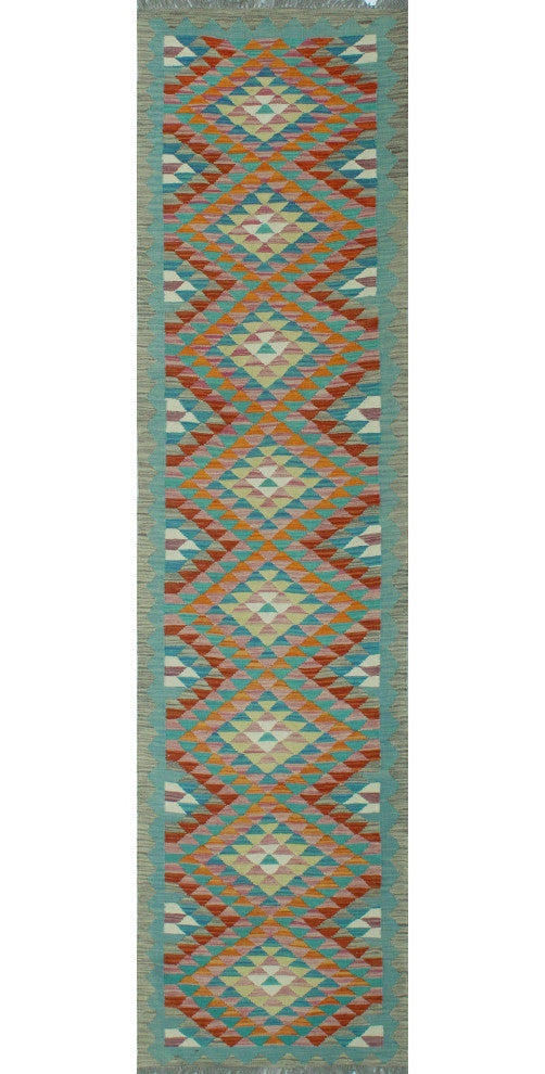Sangat Kilim Iva Orange/Red Runner, 2'6x9'10