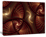 Brown Symmetrical Fractal Pattern, Large Floral Canvas Art Print, 60x40