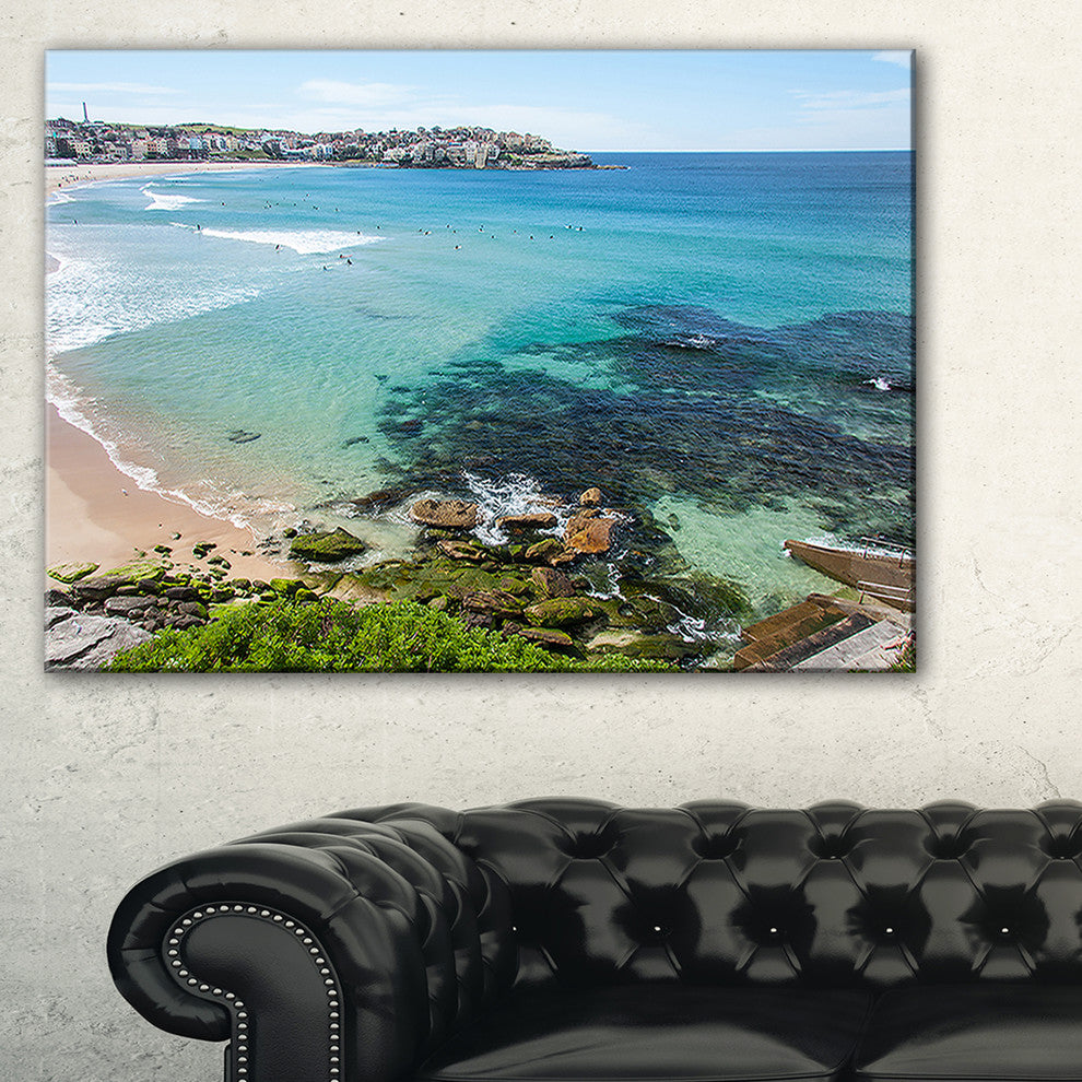 "Expansive Sydney Bondi Beach" Seashore Canvas Print, 40"x20"