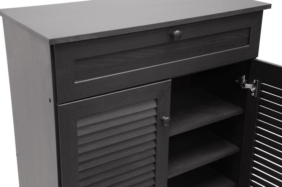 Harding Espresso Shoe-Storage Cabinet