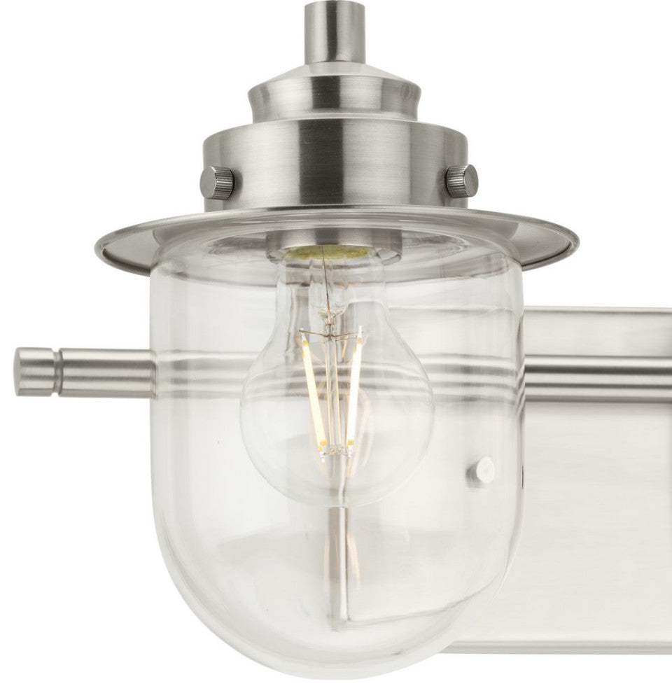 Northlake Collection Two-Light Brushed Nickel Clear Glass Bath Light