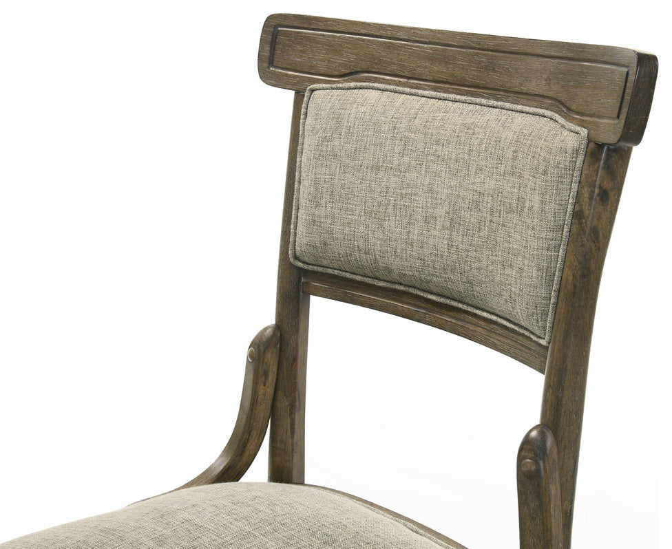 Bistro Vintage Walnut Contemporary Fabric Dining Chair With Cushion, Set of 2