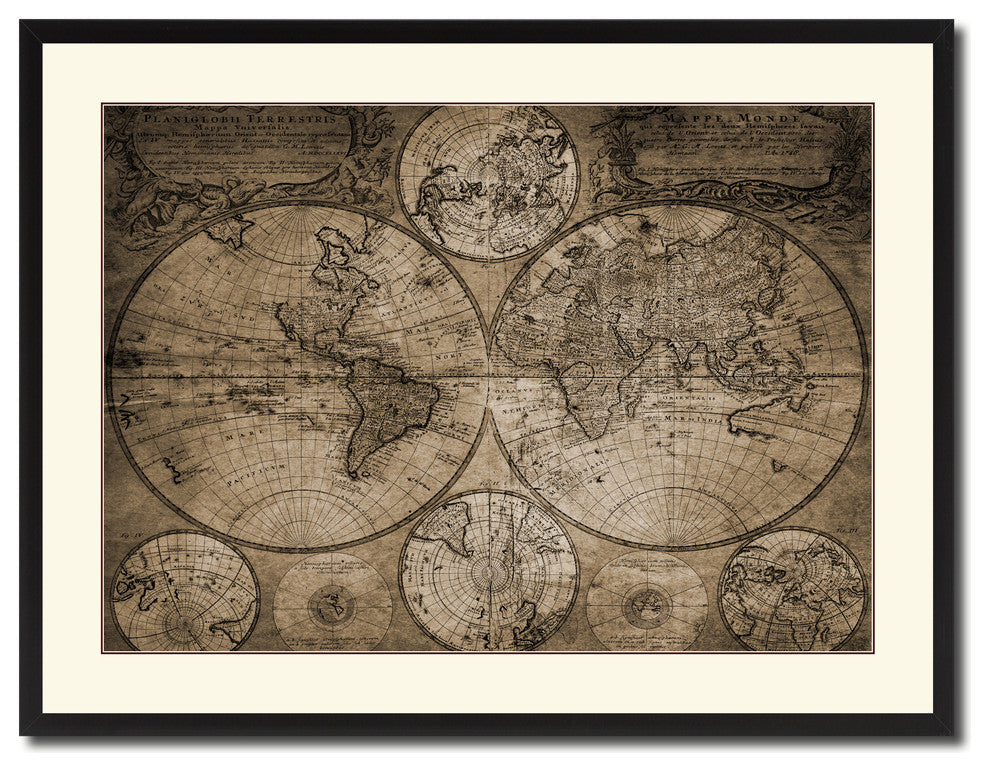 Johann Baptist Homann Vintage Sepia Map Canvas Print, 28"x37"