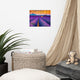 Faux Wood Lavender Fields and Sunset Landscape Unframed Wall Art Prints, 11" X 14"