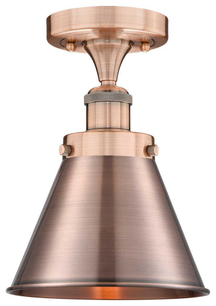 Appalachian-1 Light 8" Semi-Flush Mount-Antique Copper Shade