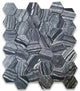 Silver Wave Black Forest Marble 2 Hexagon Mosaic Wall Floor Tile Honed, 1 sheet