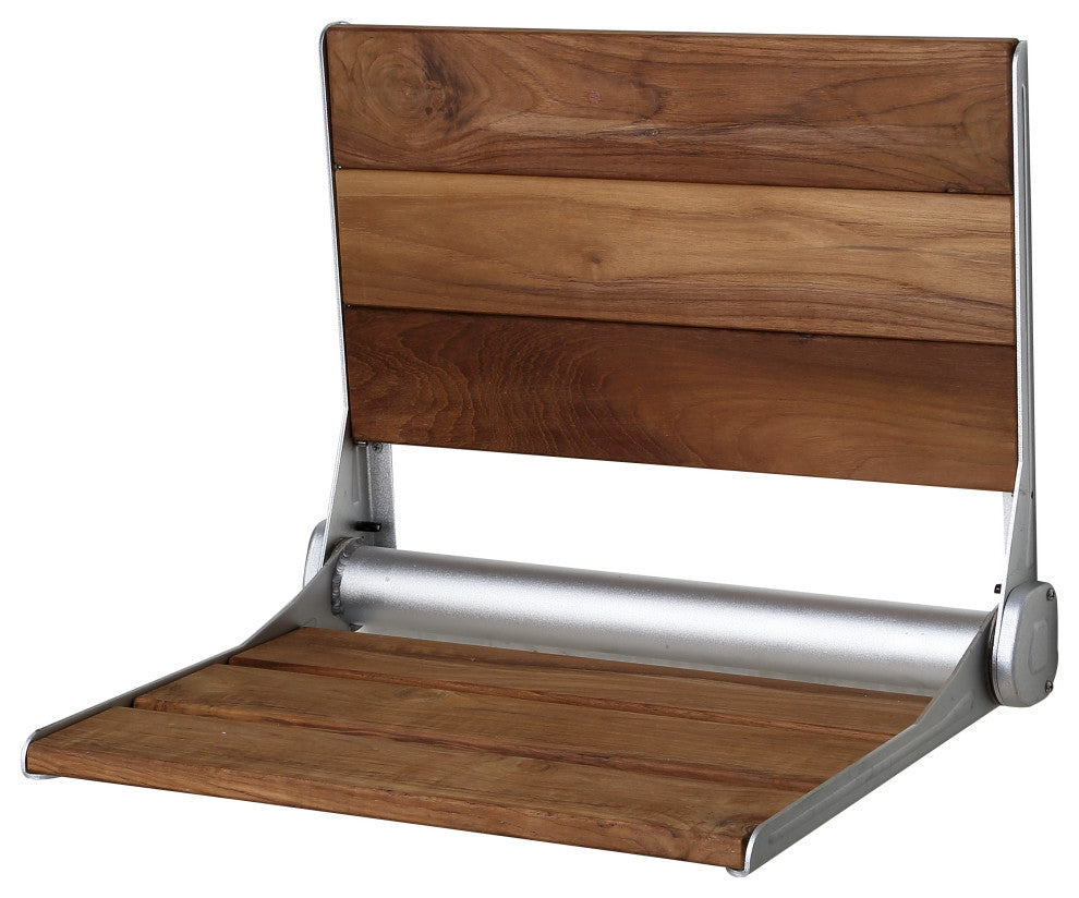 Isle 17" Teak Wood Wall Mounted Folding Shower Seat