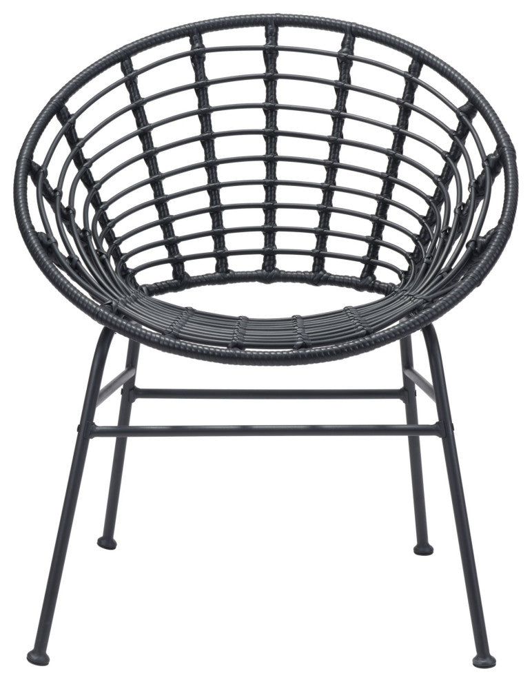 Dining Chair, Set of 2, Aluminum, Metal, Black, Outdoor Patio Balcony Garden