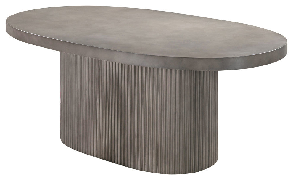 Wave Oval Dining Table, Gray Concrete