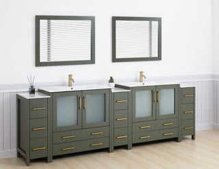 Vanity Art Freestanding Bathroom Vanity Set with Ceramic Top & Mirror