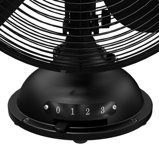 Hunter Classic Matte Black 4-Blade Oscillating 3-speed Desk Fan