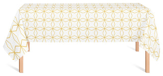 Crossed Line Pattern Yellow 58x102 Tablecloth