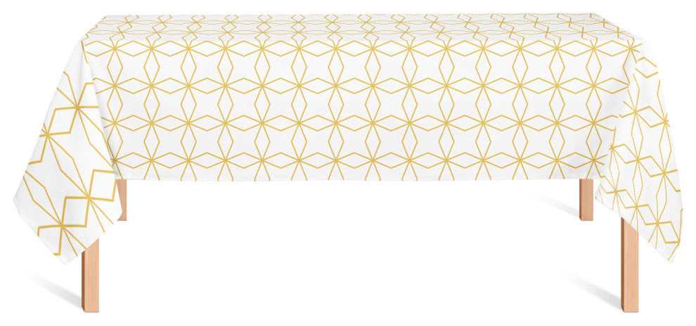 Crossed Line Pattern Yellow 58x102 Tablecloth