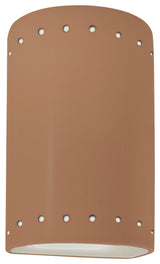 Ambiance Small Cylinder, Perfs Wall Sconce, Open Top/Bottom, Adobe, Standard