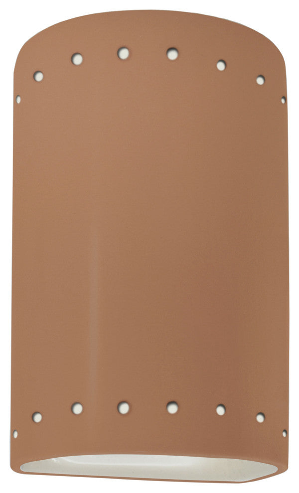 Ambiance Small Cylinder, Perfs Wall Sconce, Open Top/Bottom, Adobe, Standard