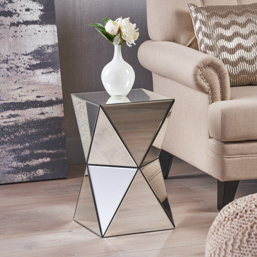 GDF Studio Aedon Modern Mirrored Side Table