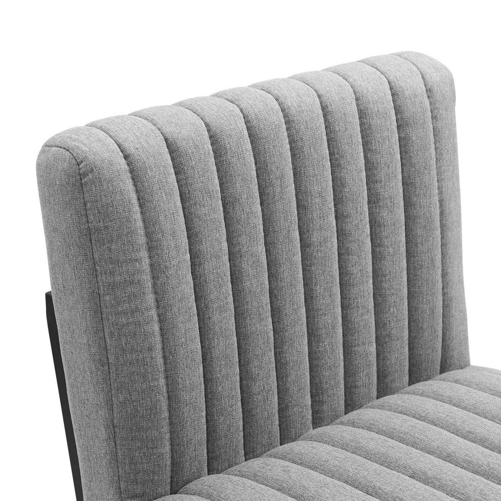 Tufted Bar Stool Chair Barstool, Fabric, Metal, Gray, Modern, Bar Pub
