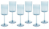 Foligno Wine Glasses, Set of 6, Light Blue