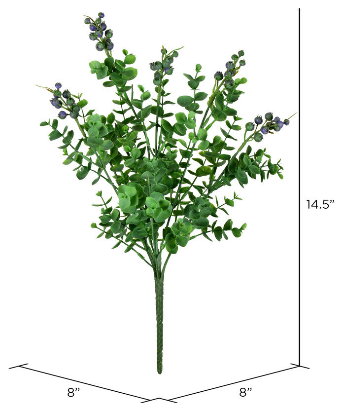 Vickerman Fi190503 14.5" Artificial Purple And Green Money Leaf Bush Pack of 2