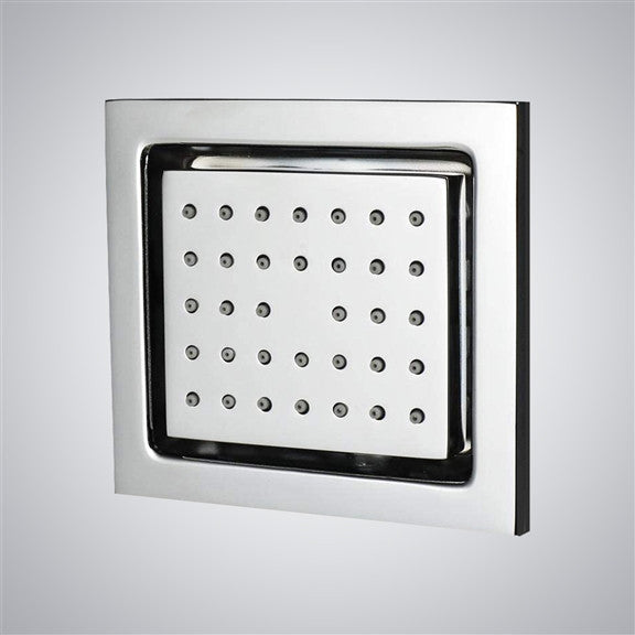 Formia 24" LED Digital Rainfall Shower System and 3 Jetted Body Sprays, Chrome