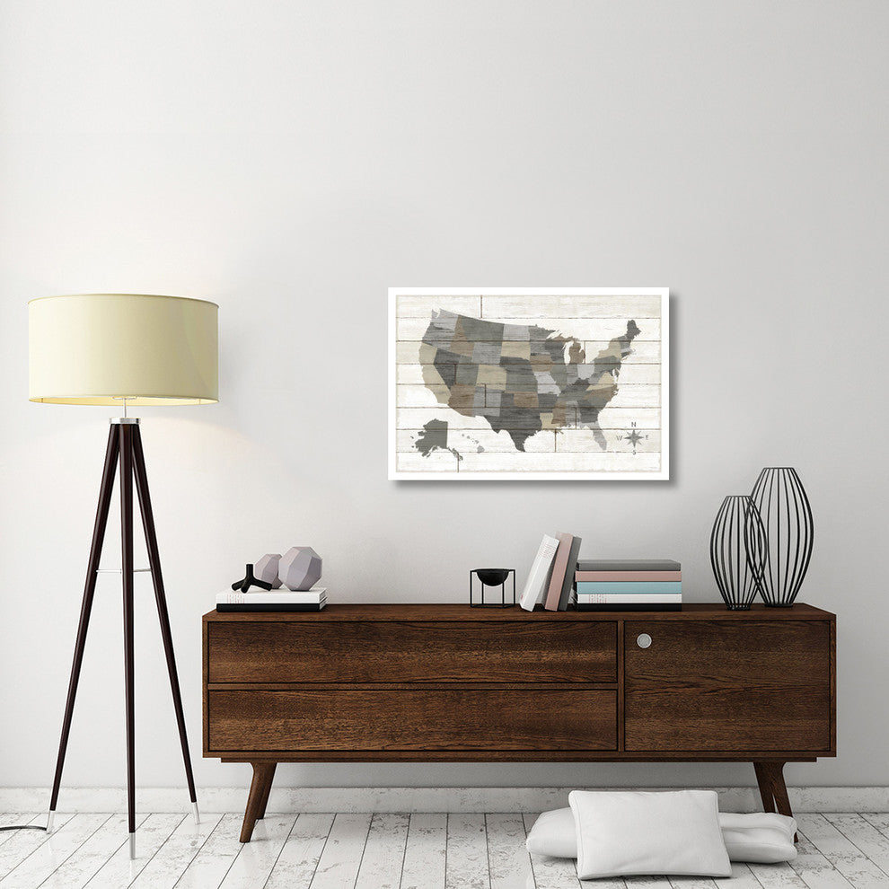 "Barnboard Map Neutral no Words" Digital Paper Print by Sue Schlabach, 38"x26"
