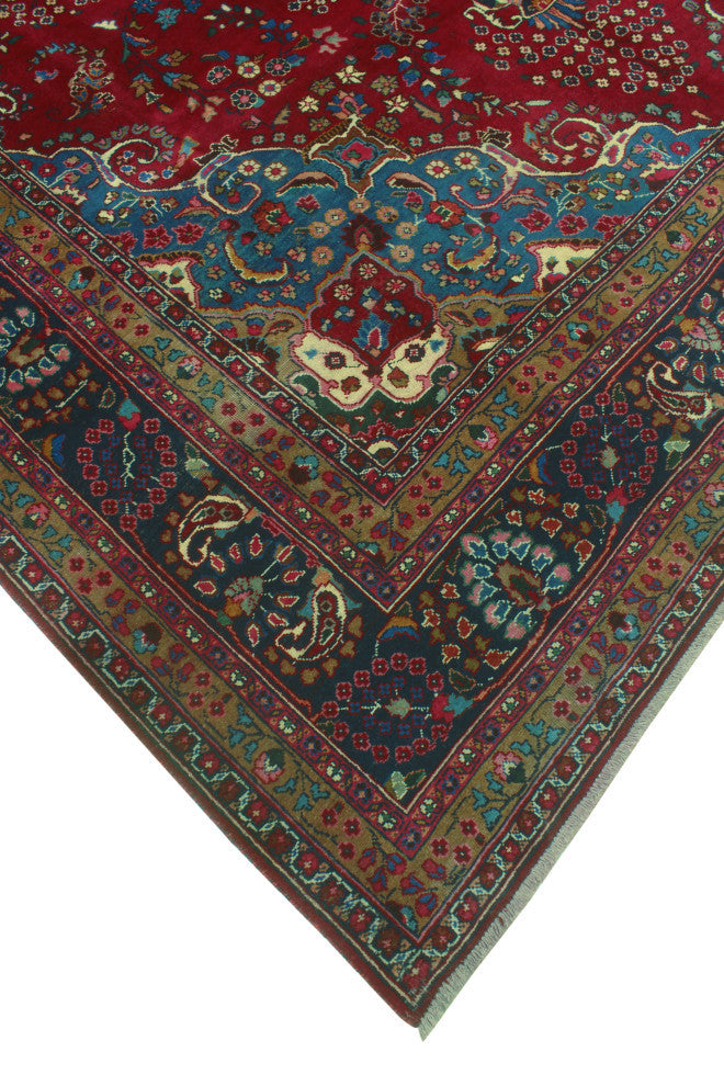 Fine Vintage Distressed Eliana Red/Navy Rug, 9'7x12'9