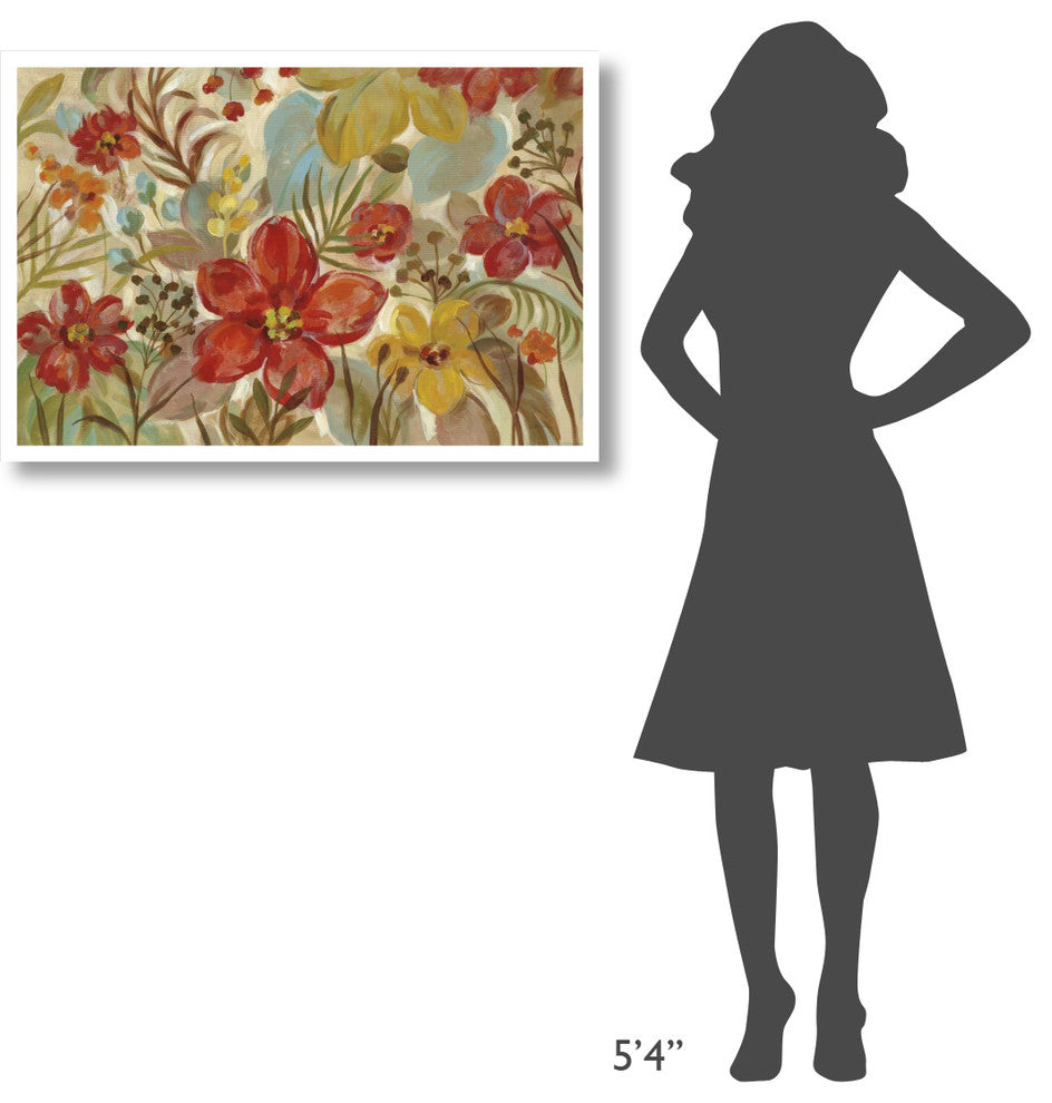 "Tropical Flowers" Digital Paper Print by Silvia Vassileva, 38"x26"