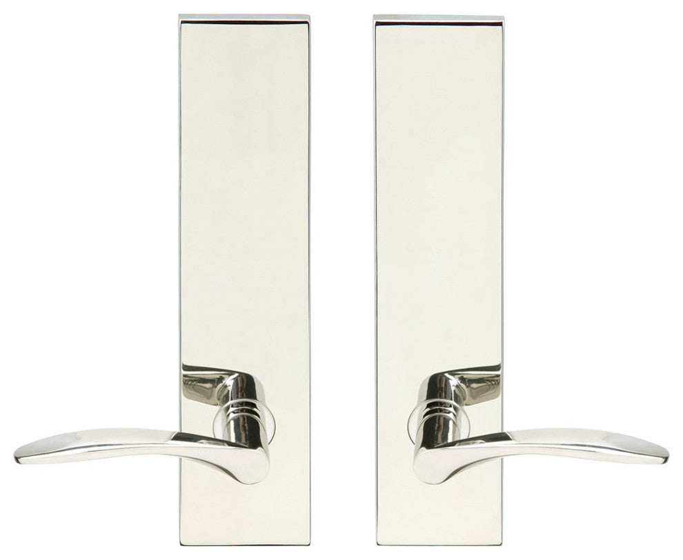 Crest Lever, Tubular Passage, Polished Stainless Steel, 2-3/8" Backset