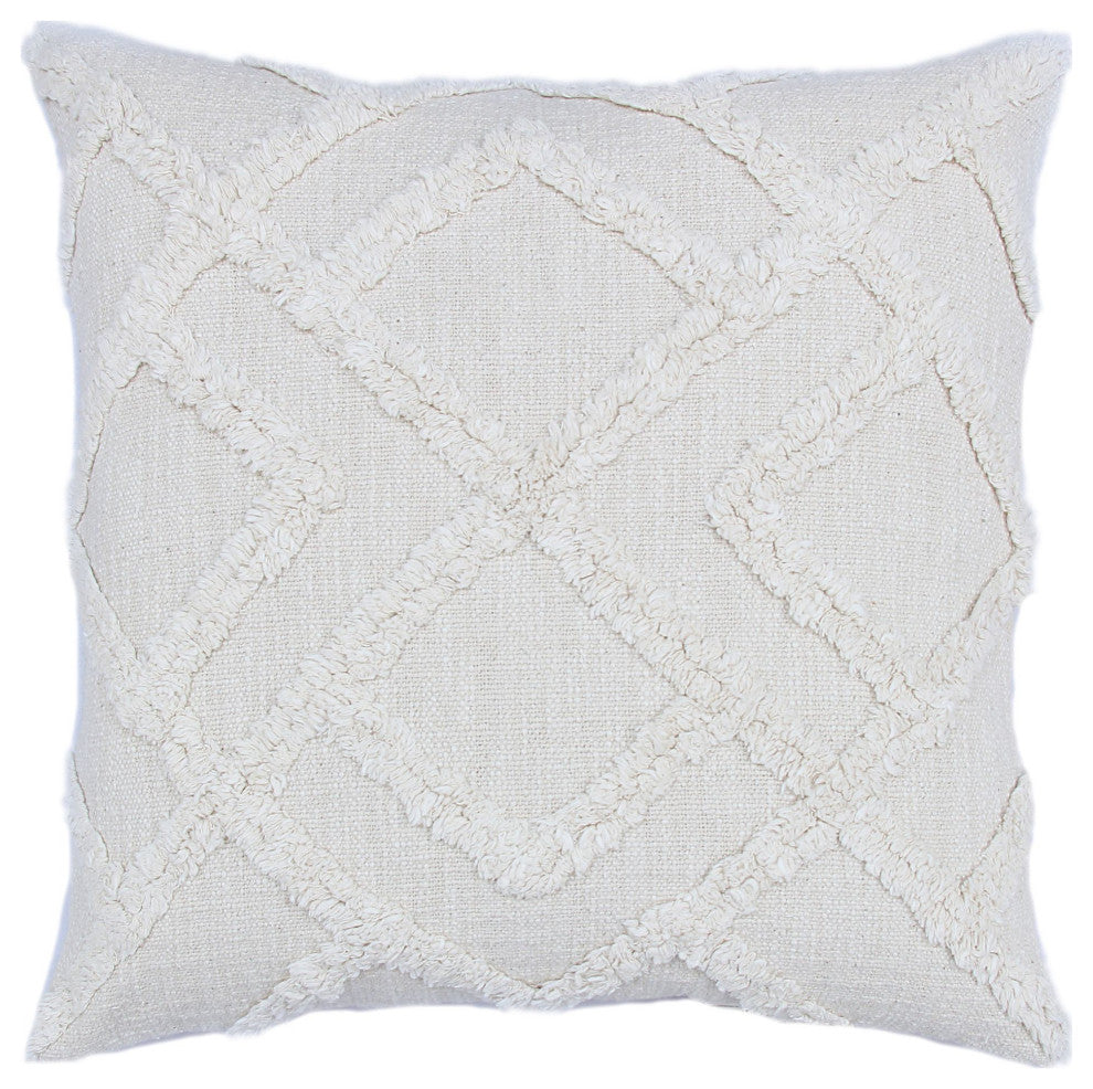 Natural Hand-Woven Bagwell Throw Pillow, 20" x 20"