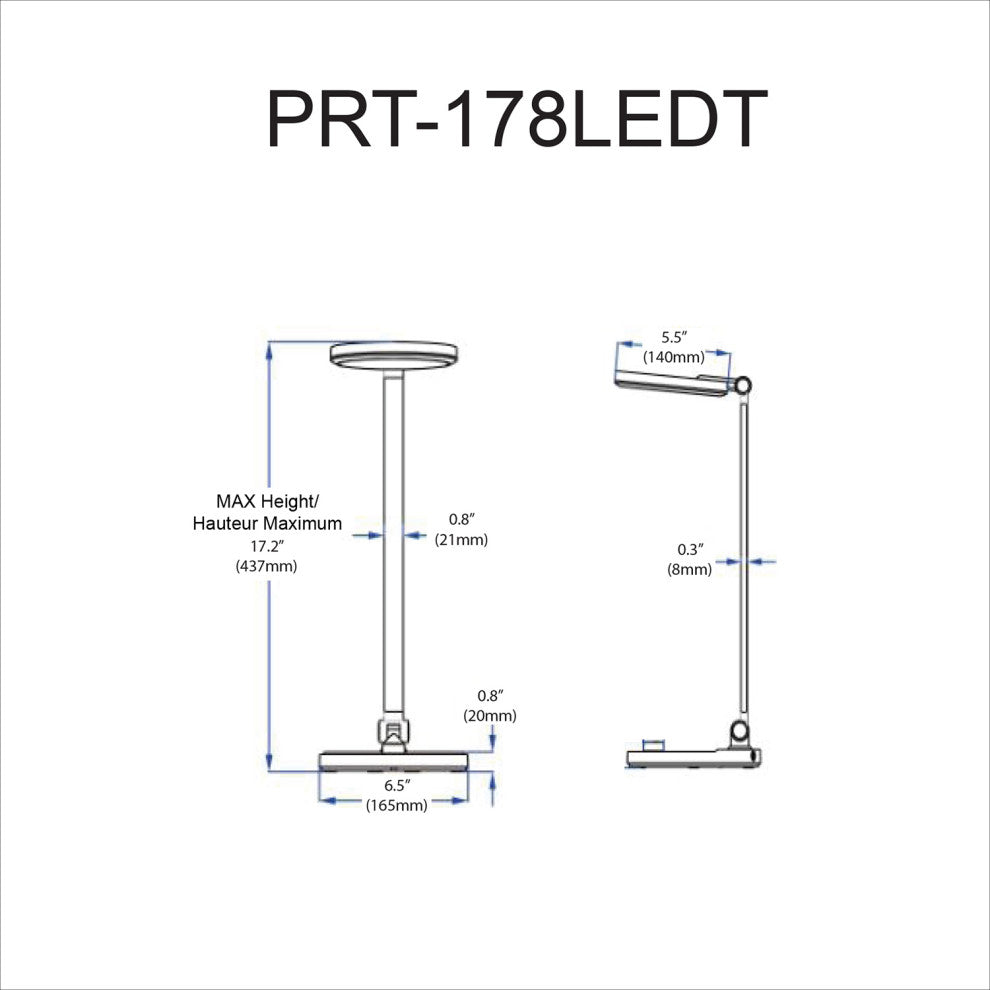 Black Modern Table Lamp With White Acrylic