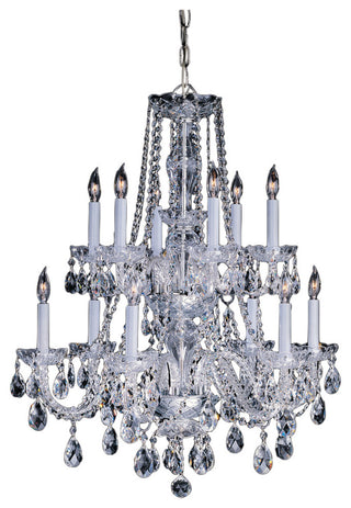 Crystorama 1137PBCLMWP 12 Light Chandelier Traditional Crystal Brass