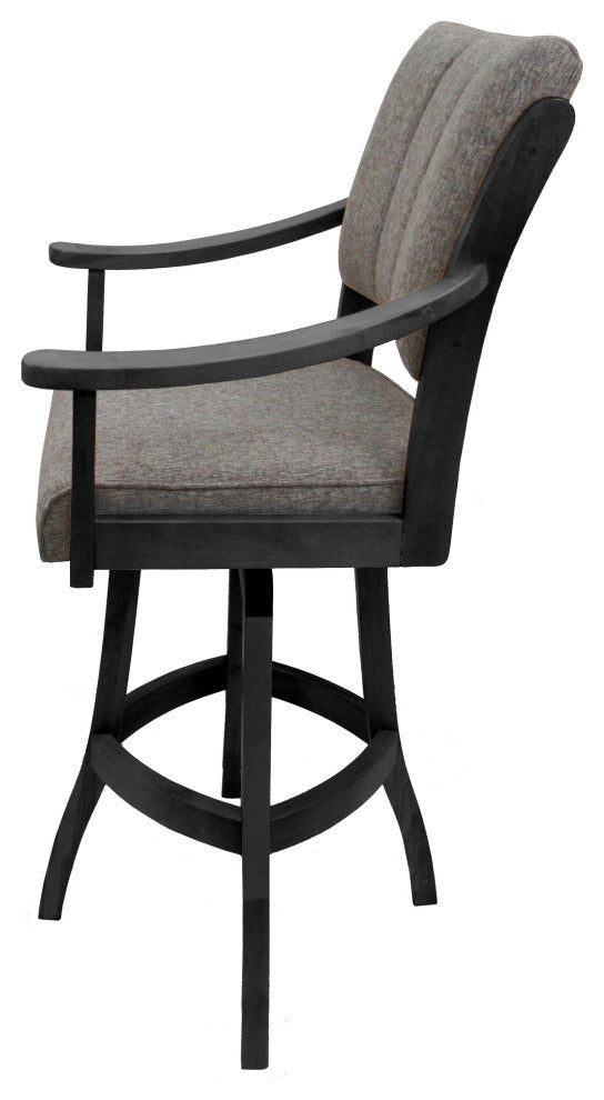Swivel Counter Wood Bar Stool Casa on S-Base, Mojave Grey - Dark Grey, 26"