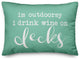 Drink Wine On Decks Outdoor Lumbar Pillow