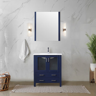 Volez Transitional Navy Blue 30" Single Vanity Set