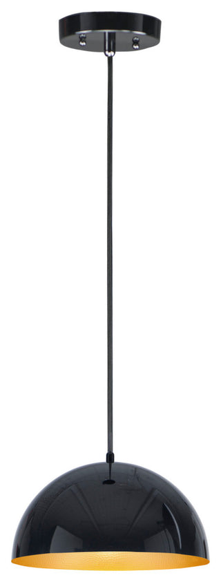 ET2 E24902 Hemisphere 14"W LED Pendant - Gloss Black / Gold