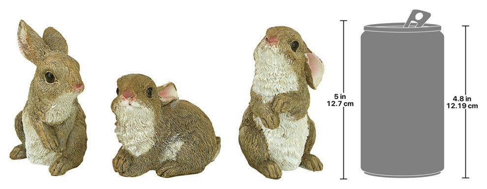 Garden Rabbit Statue Sculpture - Set of 3