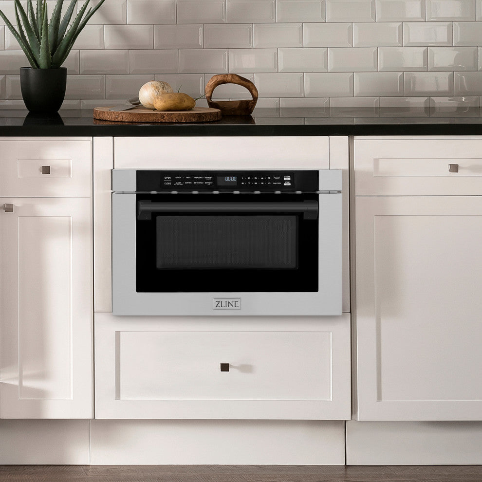 ZLINE Microwave Drawer s, Stainless and Matte Black MWDZ-1-H-30-MB
