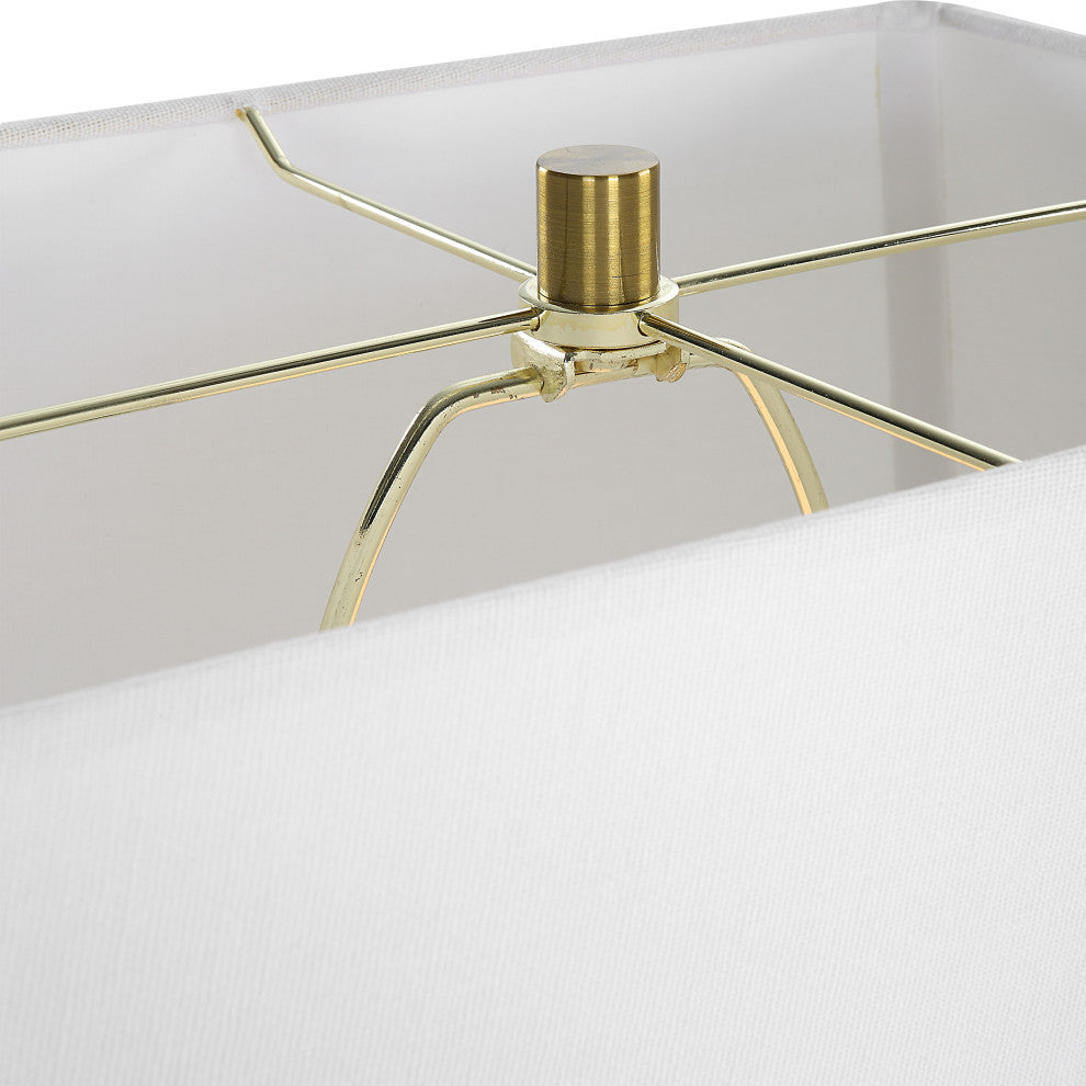 Contemporary 15" x 25" Ceramic Gloss White Ceramic Lamp