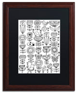Elizabeth Caldwell 'Birds And Flowers' Art, Wood Frame, Black Mat, 16x20