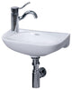 Isabella Small Wall Mount Basin With Center Drain, Left