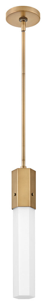 Hinkley 16.75" Facet Extra Small Pendant Light - Heritage Brass + Etched Glass