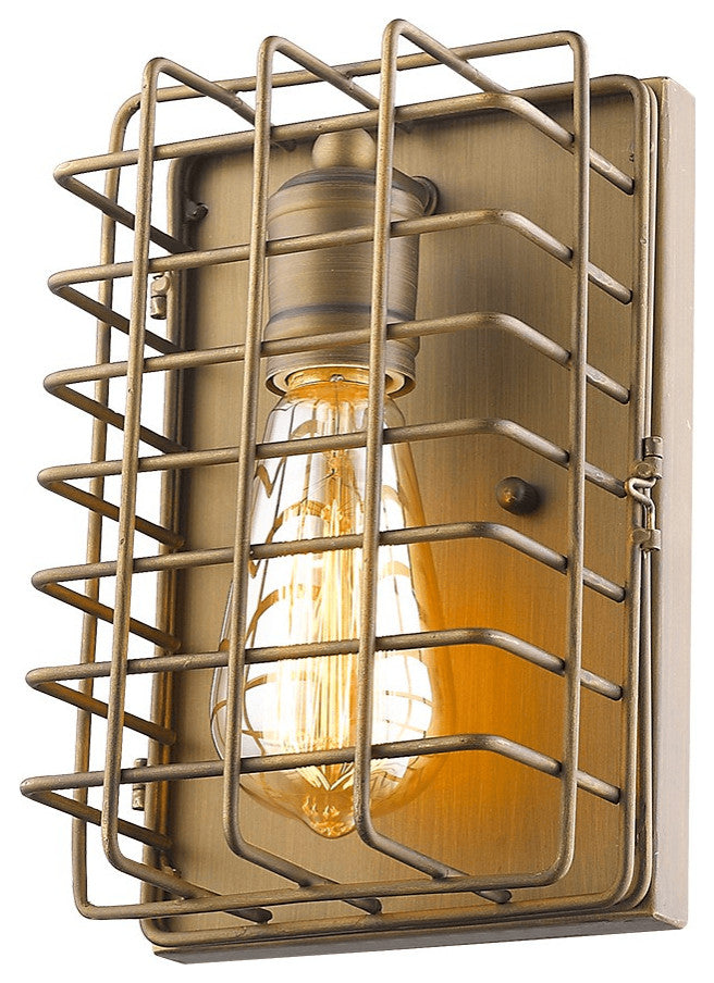 Light Gold Cage Wall Sconce